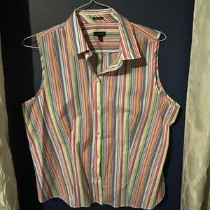 Talbots Multicolor Striped Sleeveless Shirt